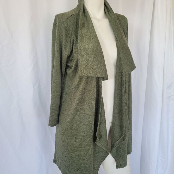 NY Collection olive green cardigan size S - Picture 10 of 12